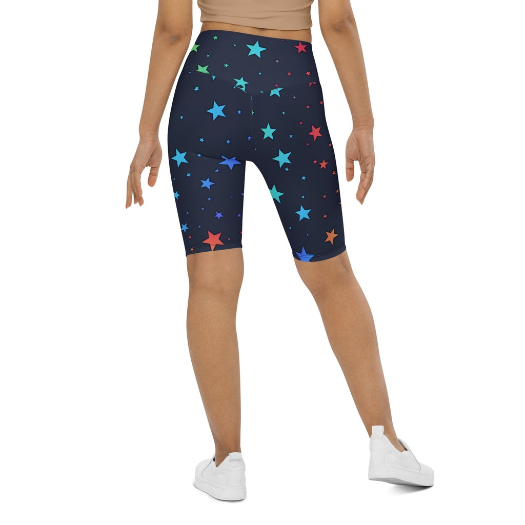 Rainbow Stars Biker Shorts