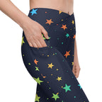 Rainbow Stars Crossover Leggings With Pockets