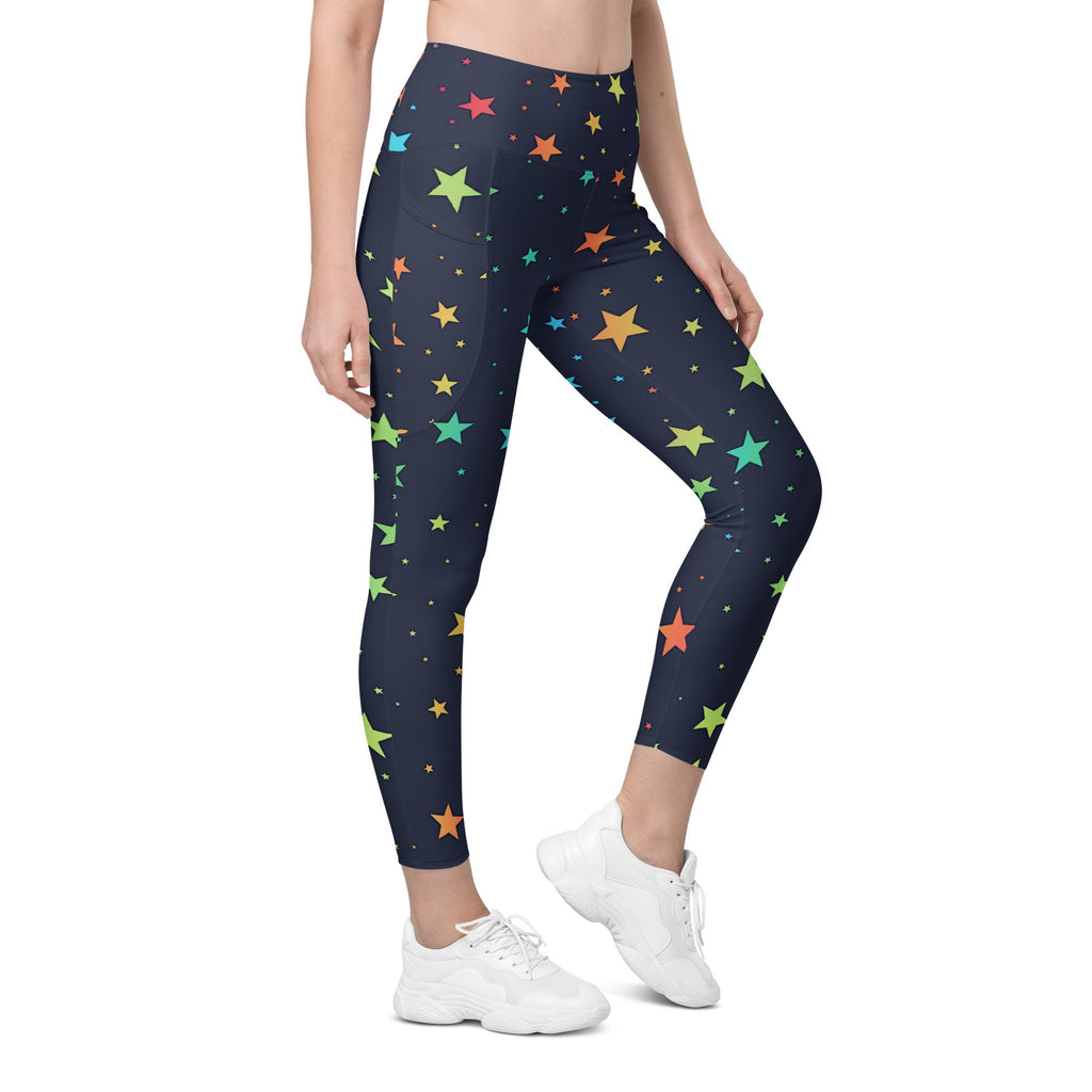 Rainbow Stars Leggings With Pockets