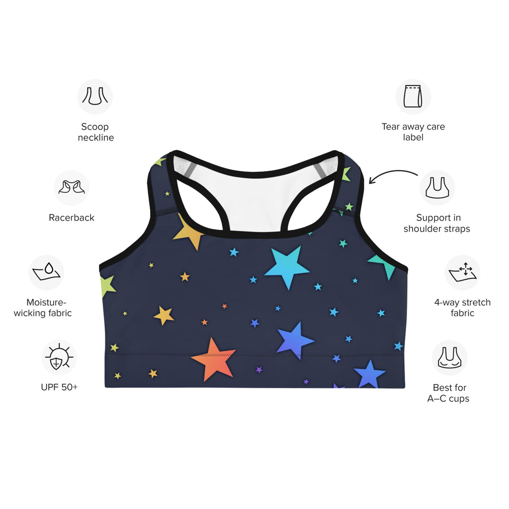 Rainbow Stars Sports Bra