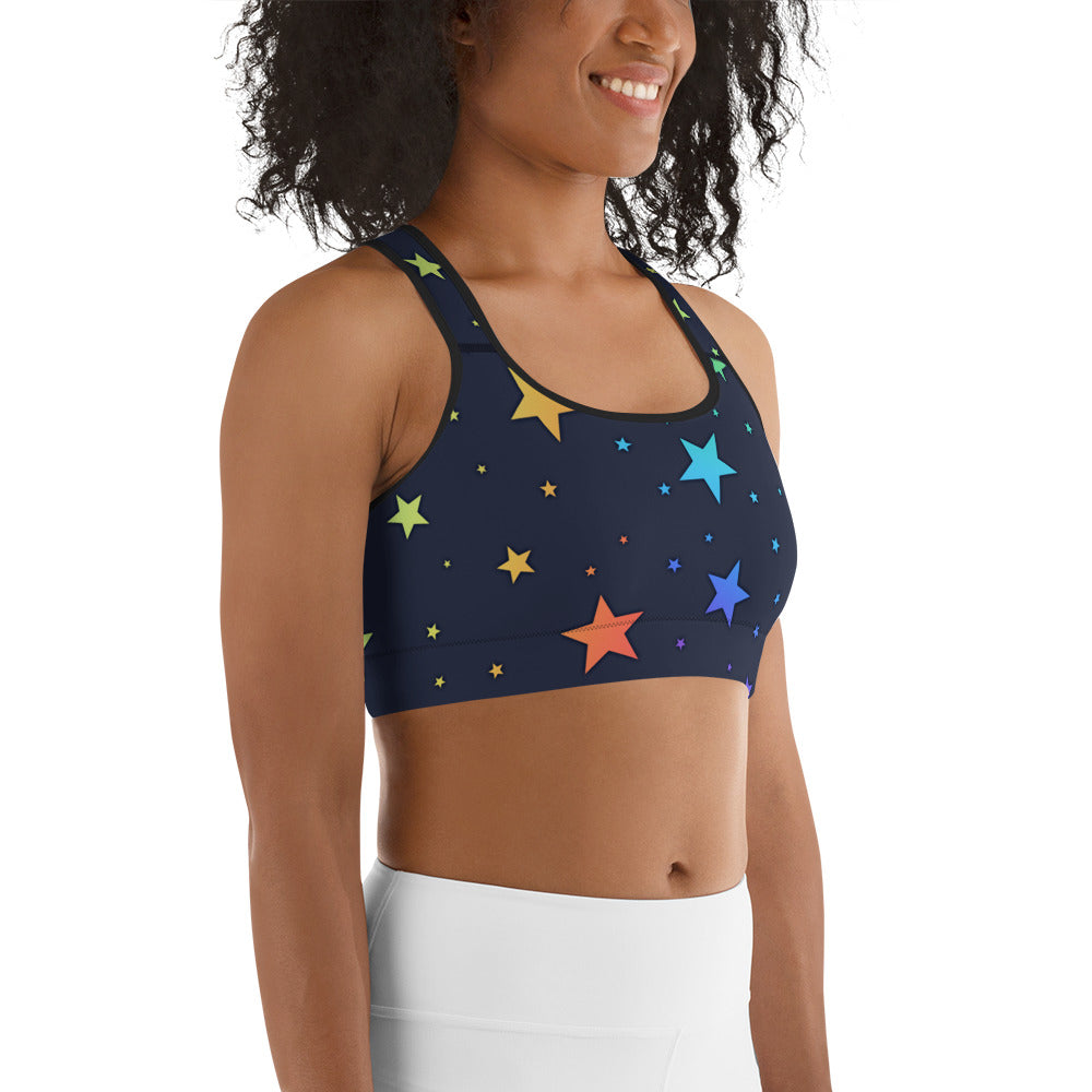 Rainbow Stars Sports Bra