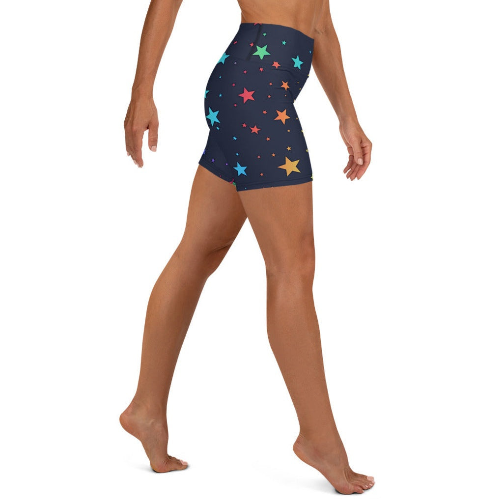 Rainbow Stars Yoga Shorts
