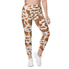 Realistic Cow Print Leggings With Pockets