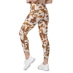 Realistic Cow Print Leggings With Pockets