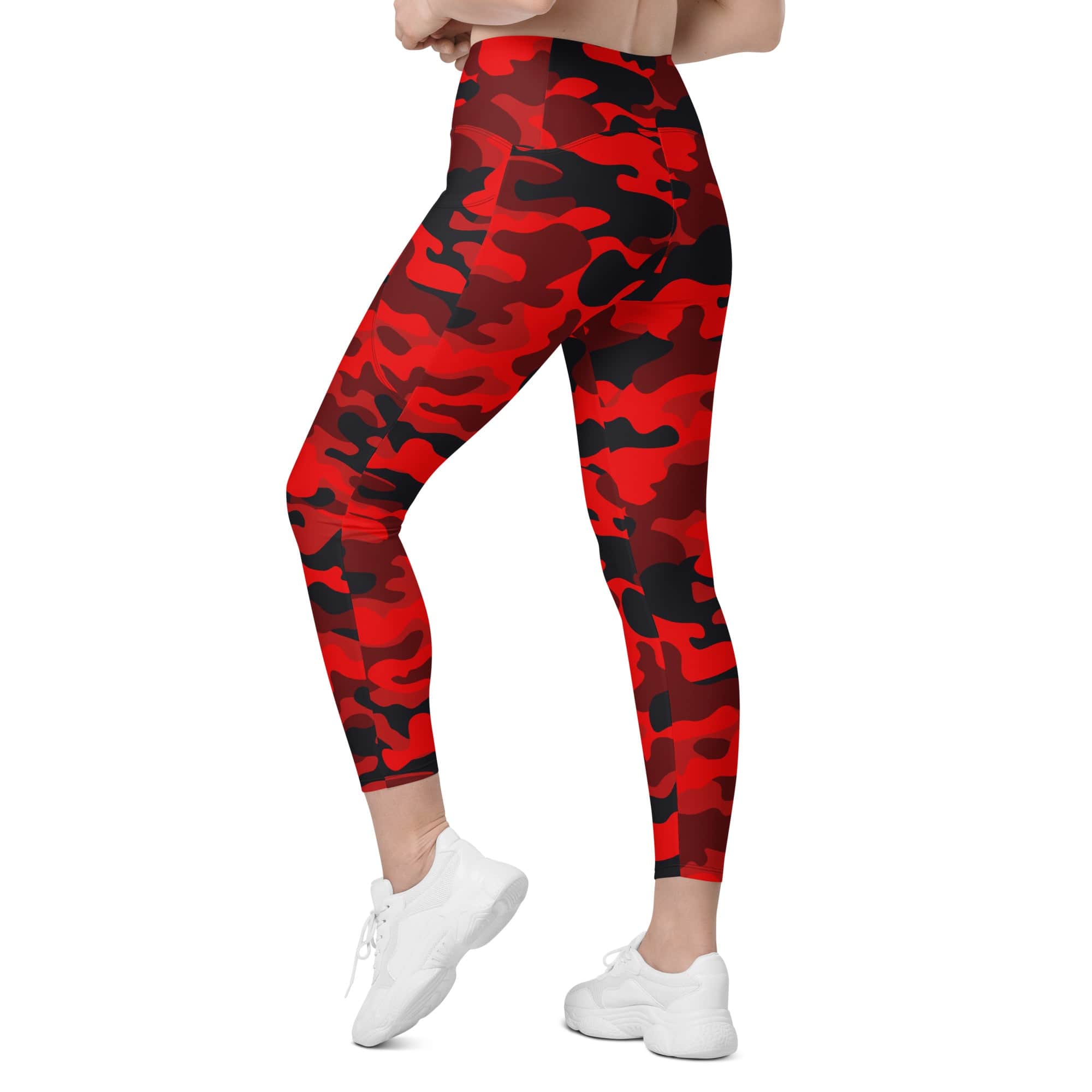 Red Camo Leggings With Pockets