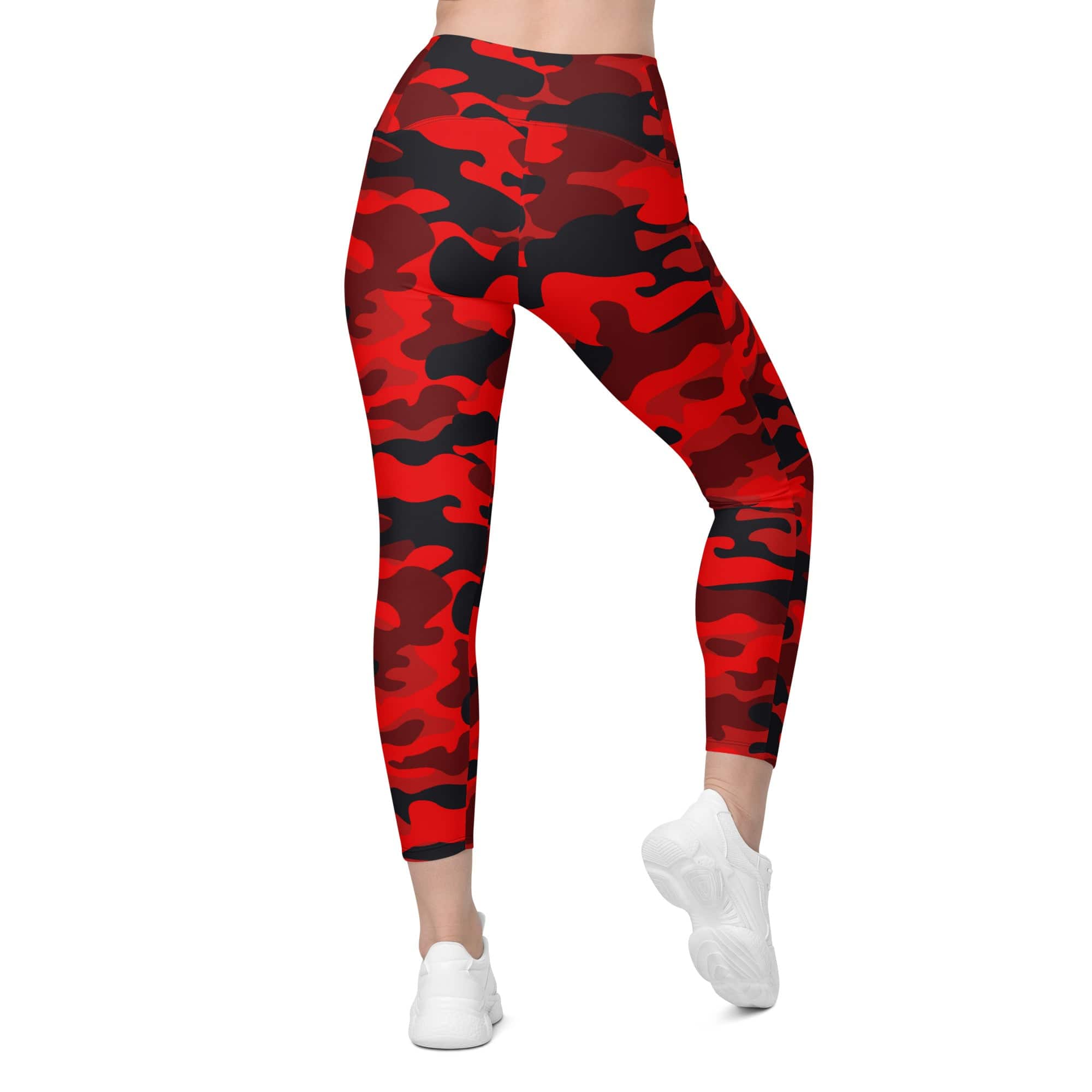 Red Camo Leggings With Pockets