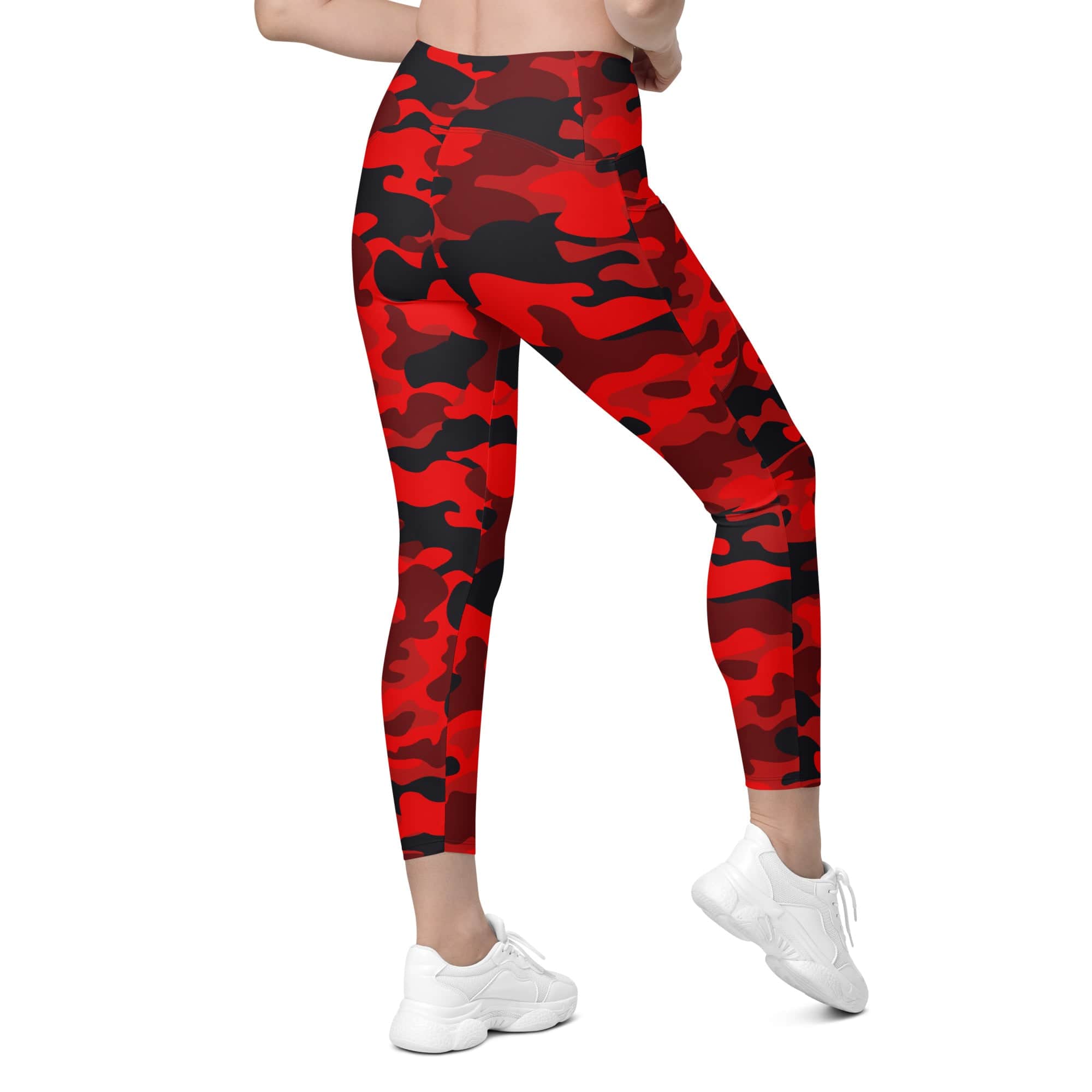 Red Camo Leggings With Pockets