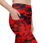 Red Camo Leggings With Pockets