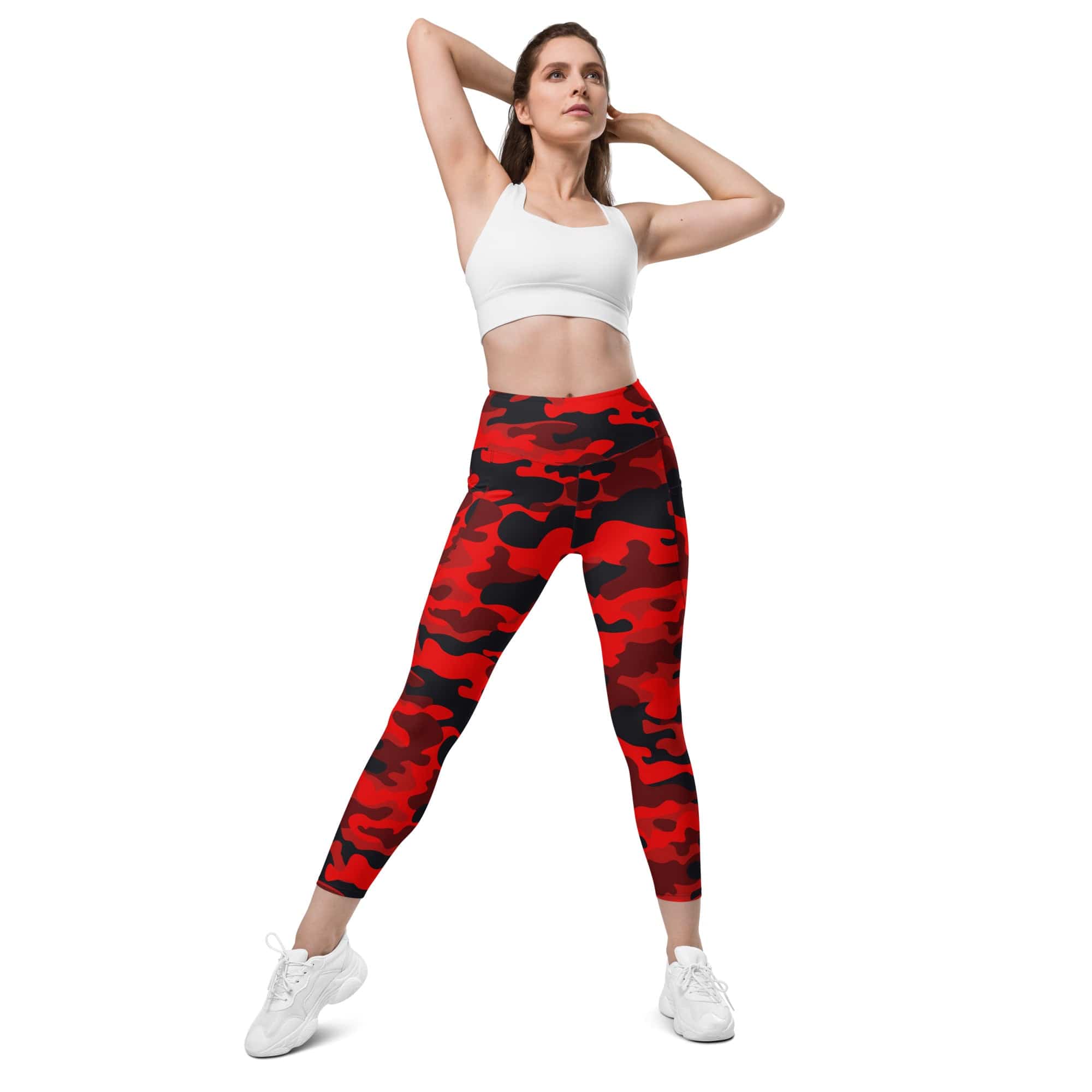 Red Camo Leggings With Pockets