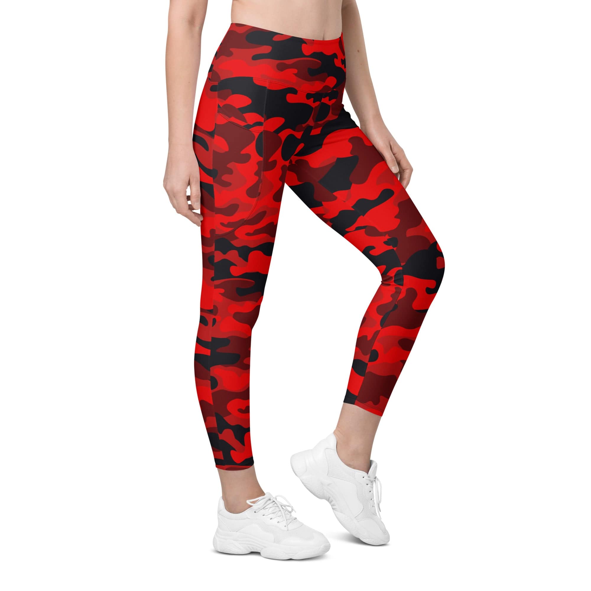 Red Camo Leggings With Pockets