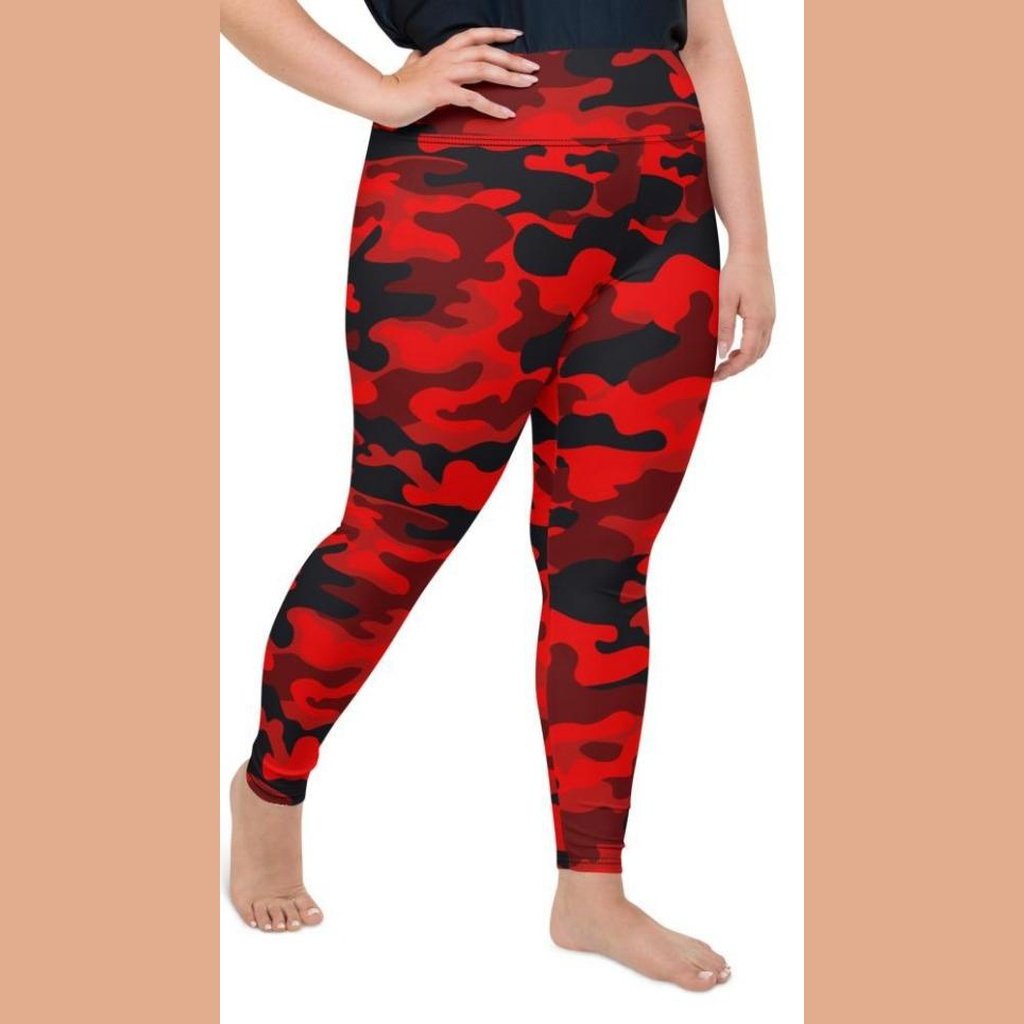 Red Camo Plus Size Leggings