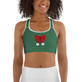 Red Christmas Bow Sports Bra
