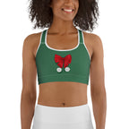 Red Christmas Bow Sports Bra