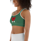 Red Christmas Bow Sports Bra