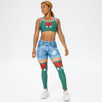 Red Christmas Bow Sports Bra