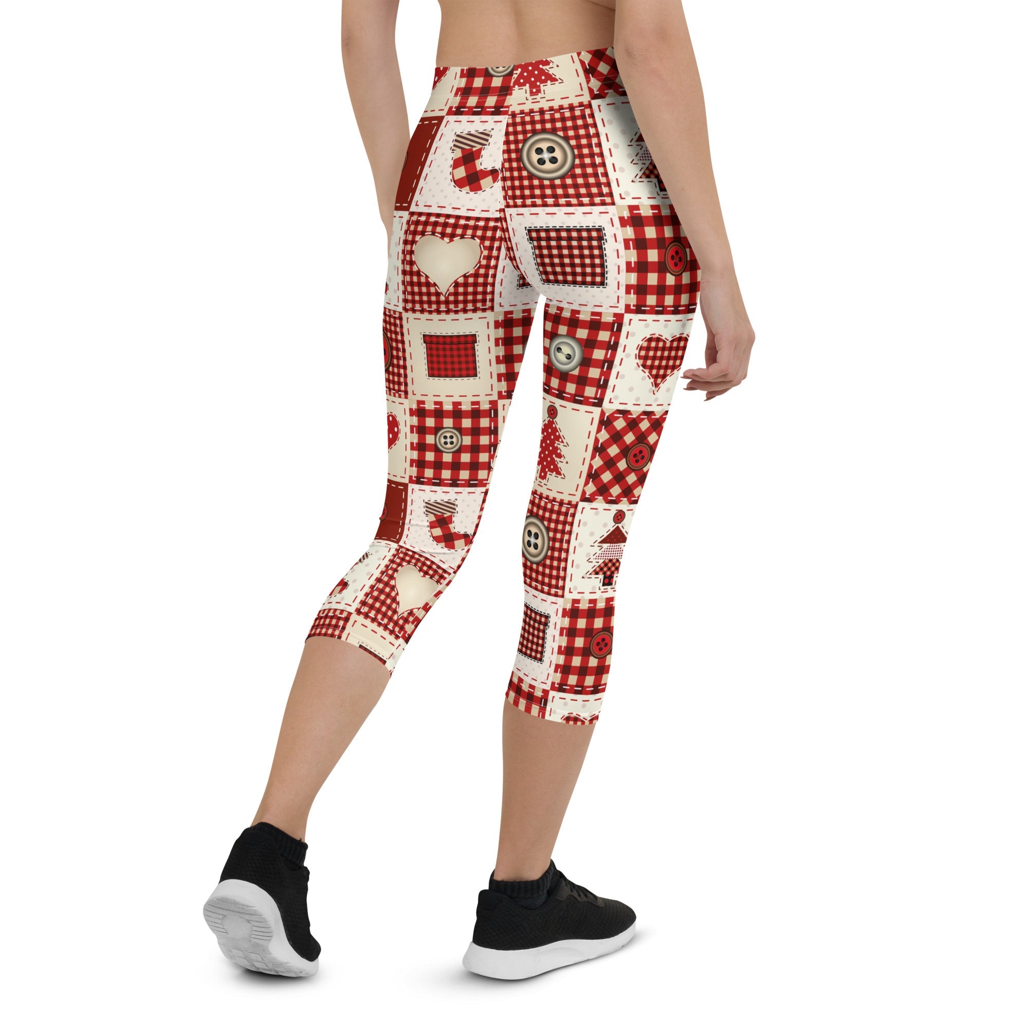 Red Christmas Patchwork Capris