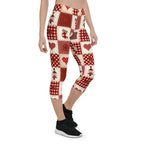 Red Christmas Patchwork Capris
