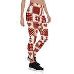 Red Christmas Patchwork Leggings