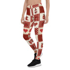 Red Christmas Patchwork Leggings