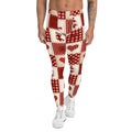 Red Christmas Patchwork Men's Leggings