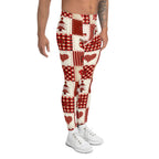Red Christmas Patchwork Men's Leggings