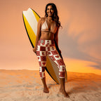 Red Christmas Patchwork Yoga Capris