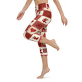 Red Christmas Patchwork Yoga Capris