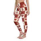 Red Christmas Patchwork Yoga Leggings