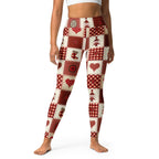 Red Christmas Patchwork Yoga Leggings