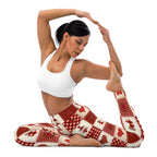 Red Christmas Patchwork Yoga Leggings