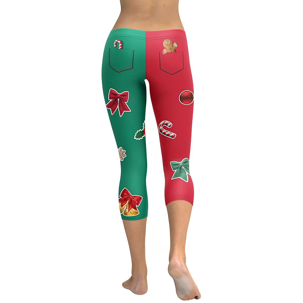Red & Green Christmas Capris