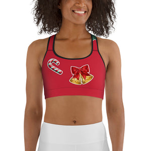 Red & Green Christmas Sports Bra