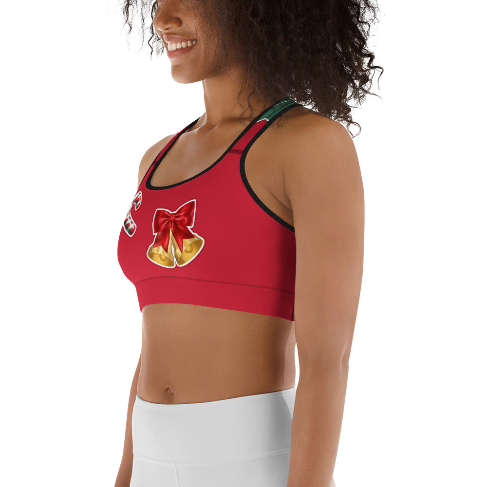 Red & Green Christmas Sports Bra