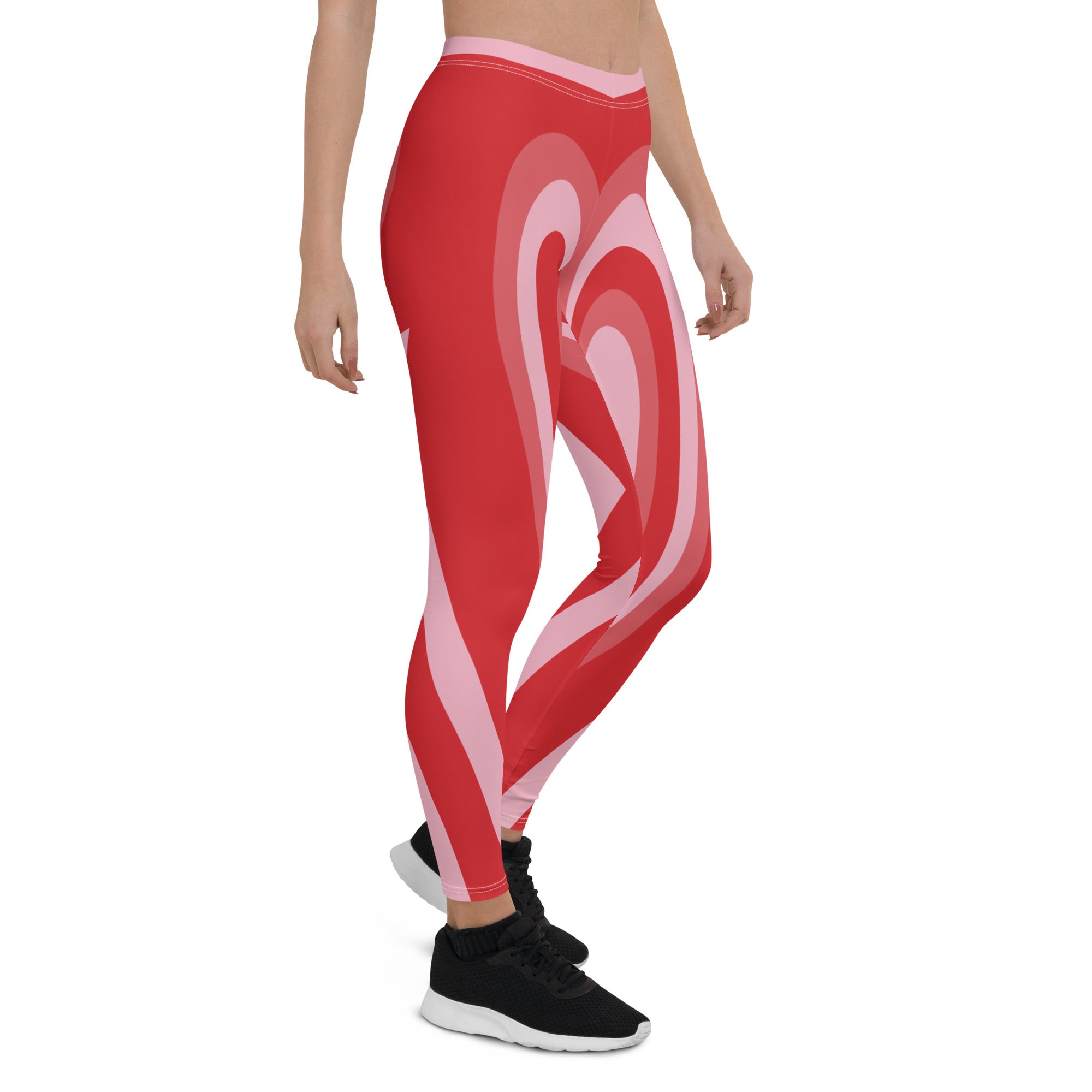 Red Heart Shaped Tunnel Leggings