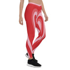 Red Heart Shaped Tunnel Leggings