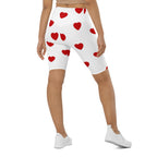 Red Hearts Biker Shorts