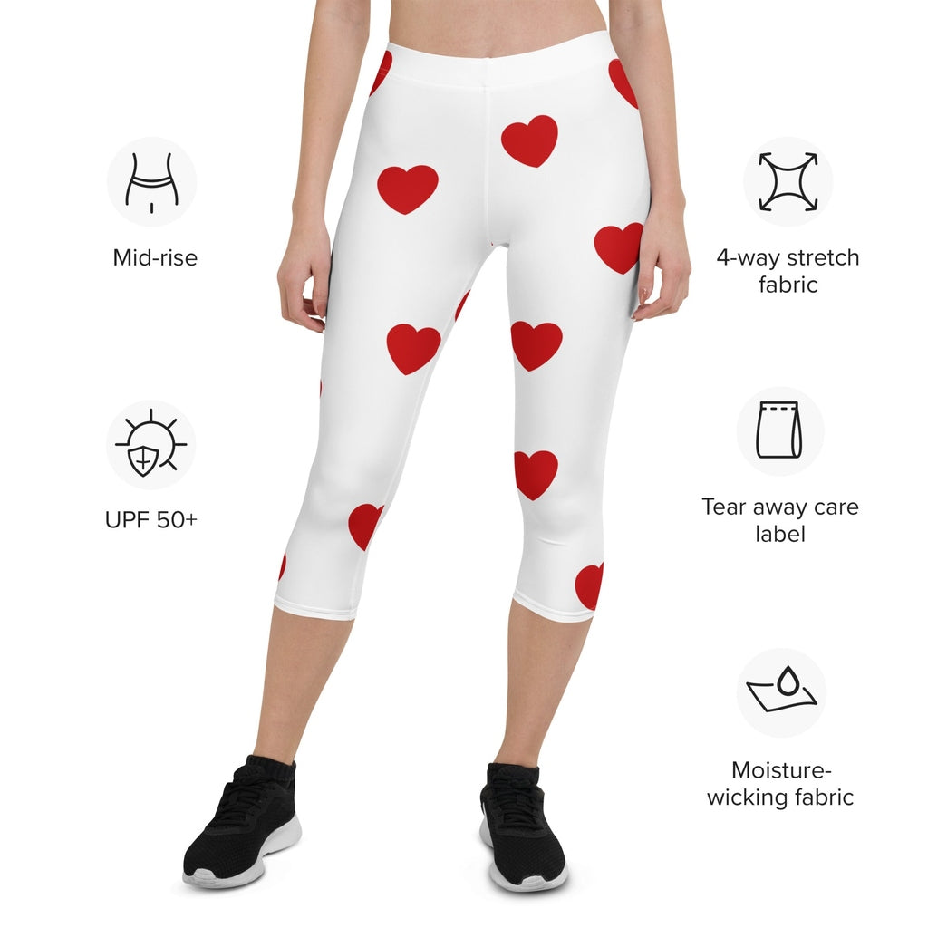 Red Hearts Capris