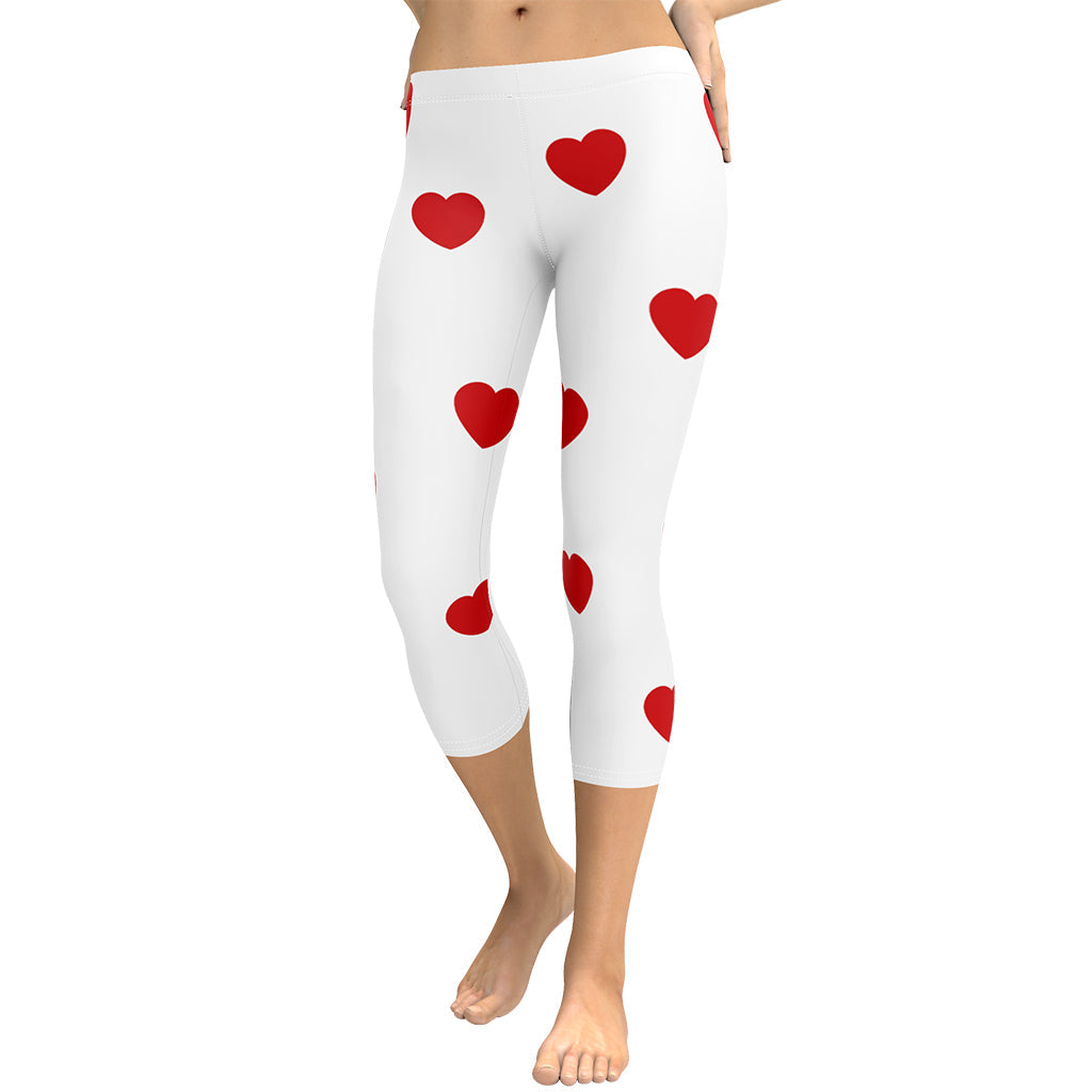 Red Hearts Capris