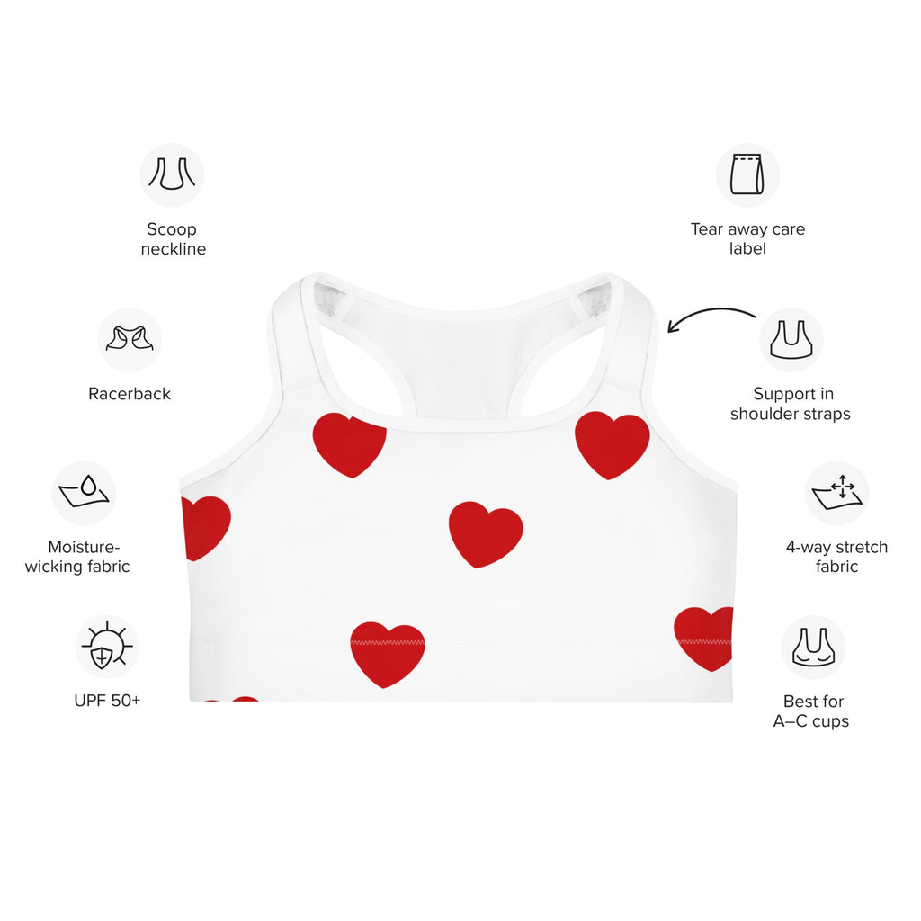 Red Hearts Sports Bra
