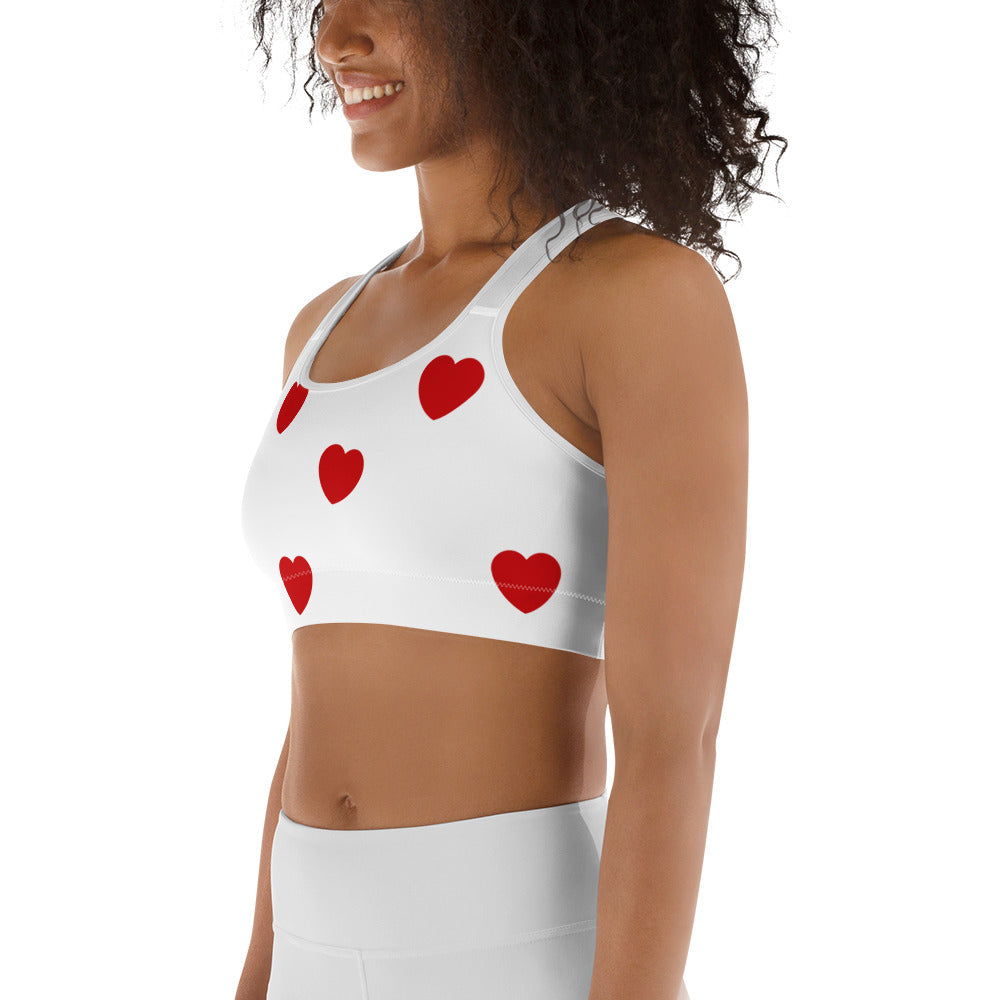 Red Hearts Sports Bra