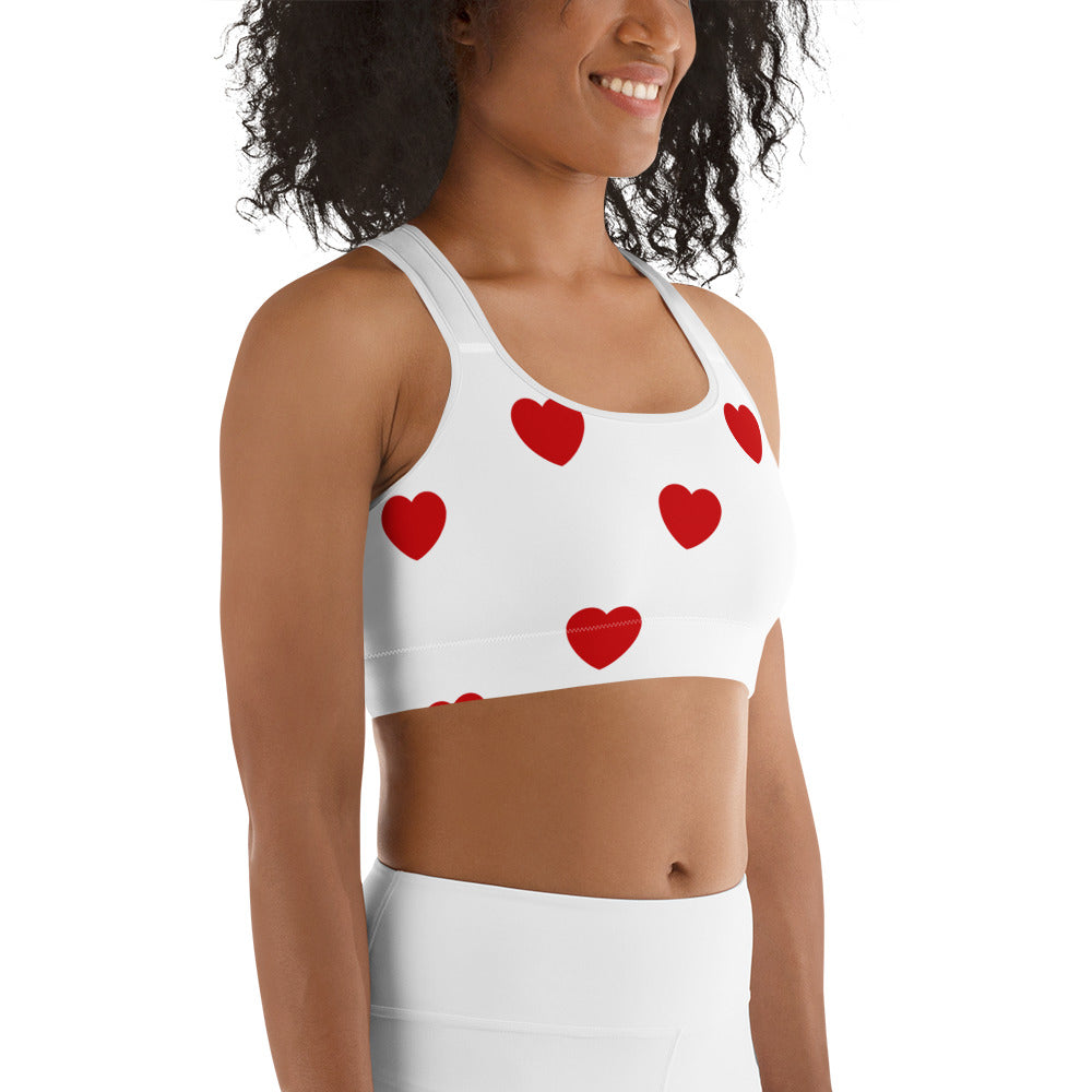 Red Hearts Sports Bra