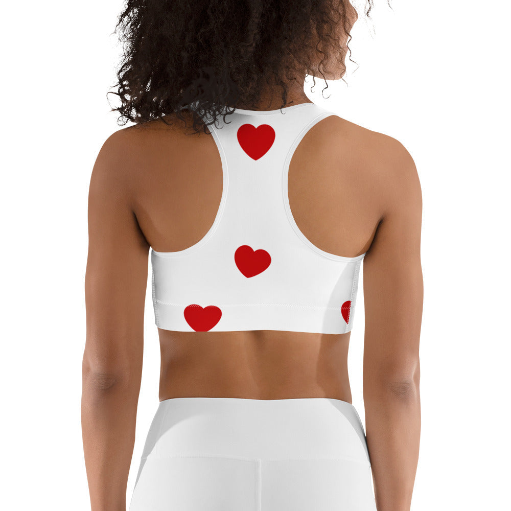 Red Hearts Sports Bra