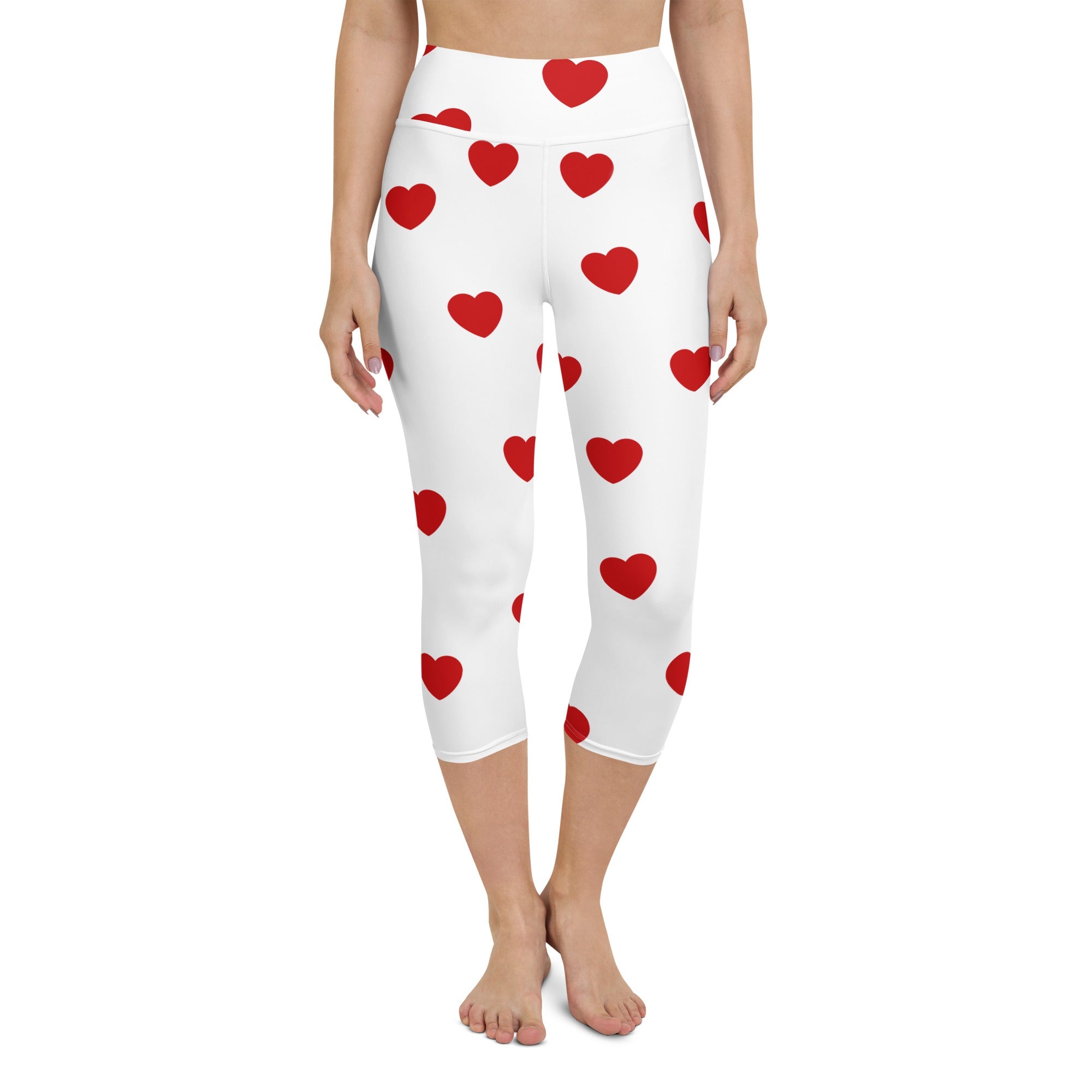 Red Hearts Yoga Capris