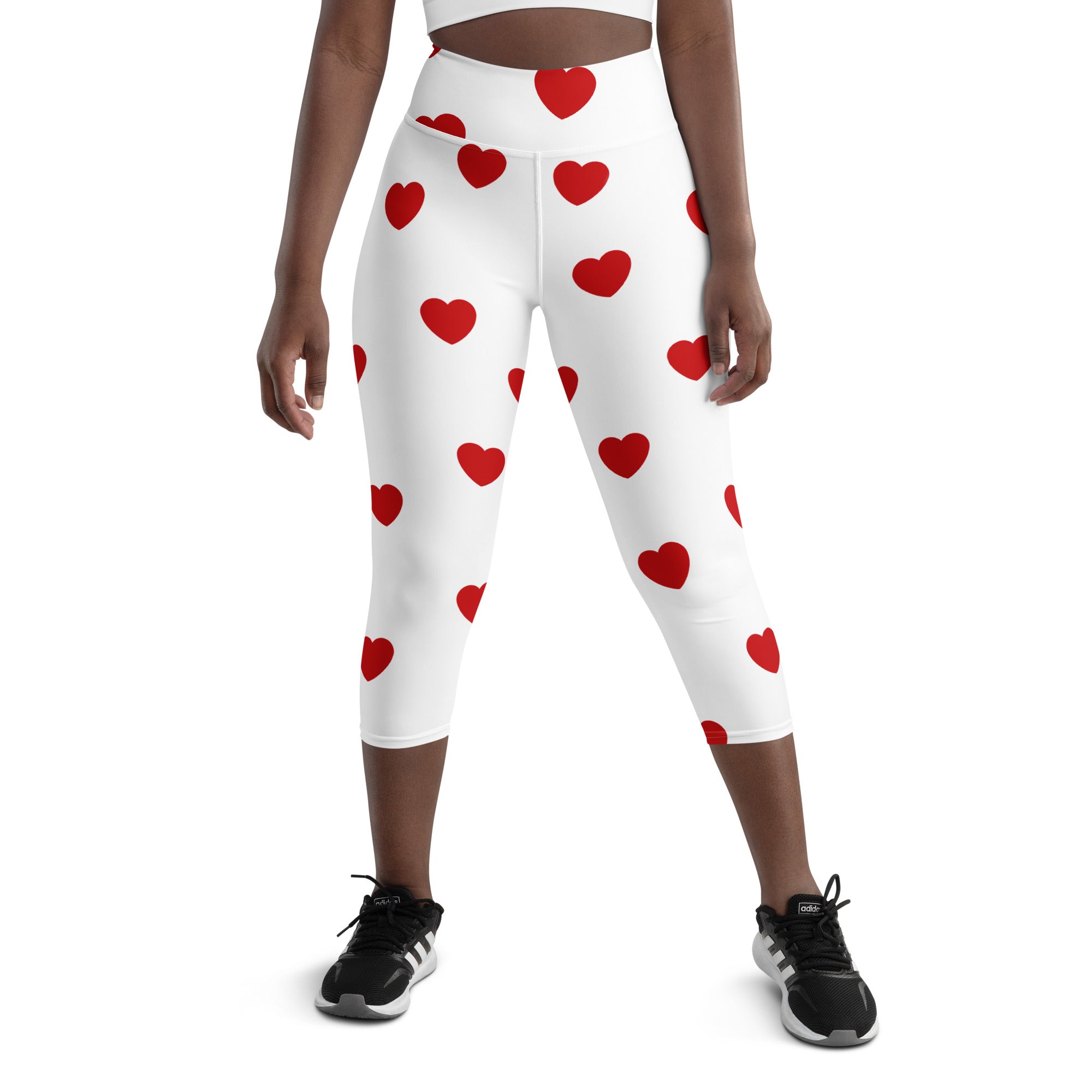 Red Hearts Yoga Capris