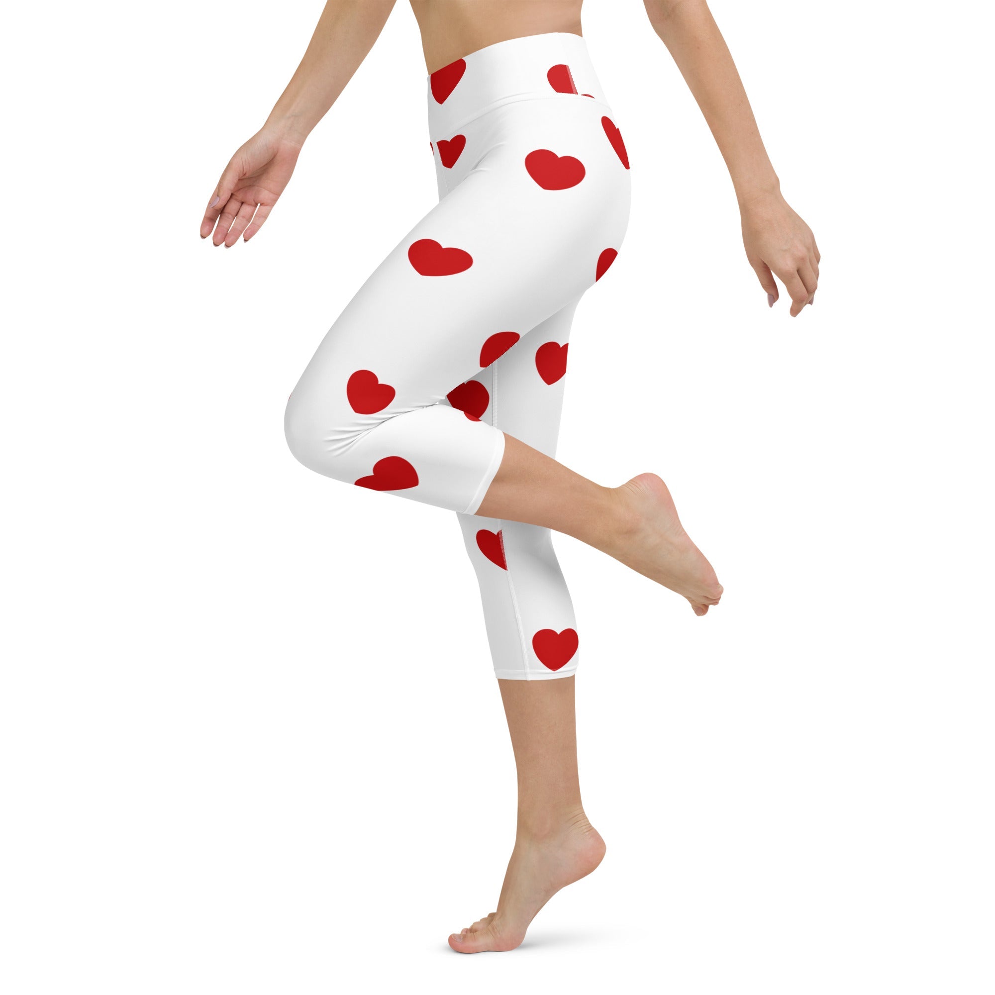 Red Hearts Yoga Capris