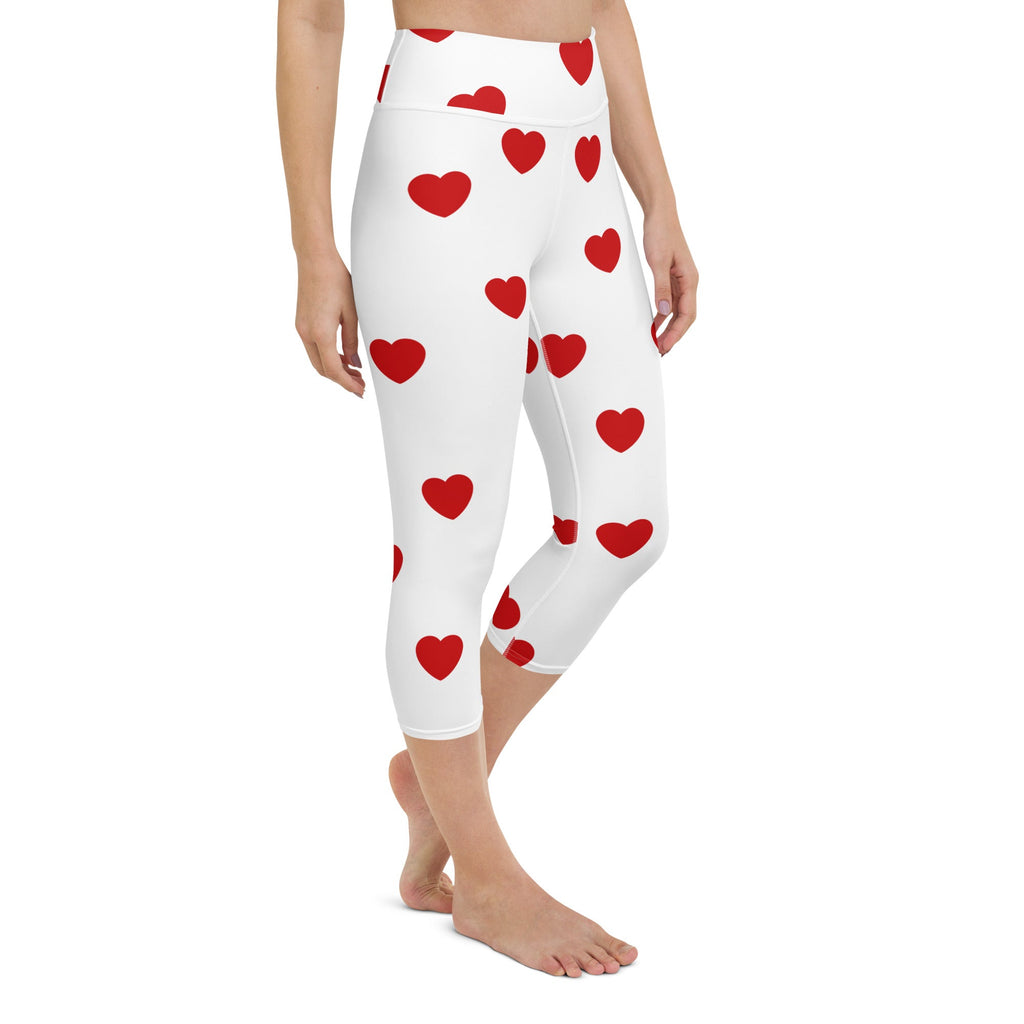 Red Hearts Yoga Capris
