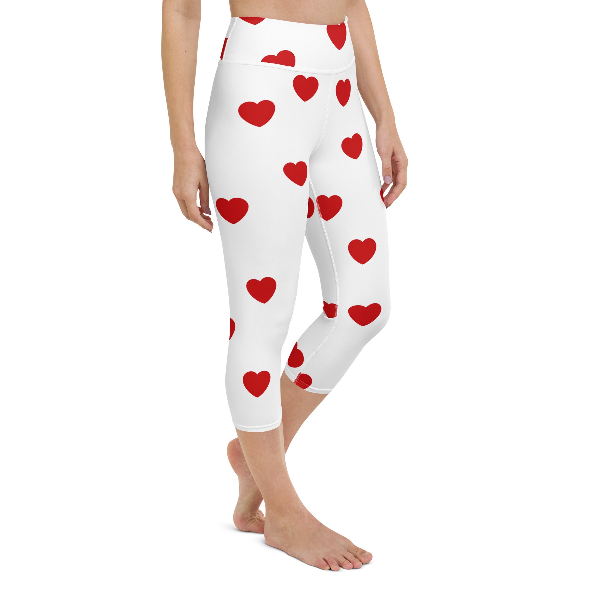 Red Hearts Yoga Capris