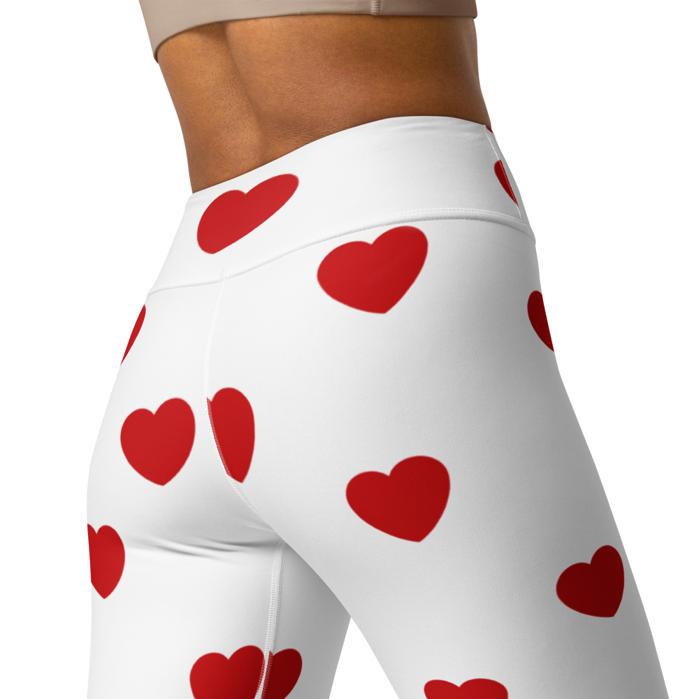 Red Hearts Yoga Leggings