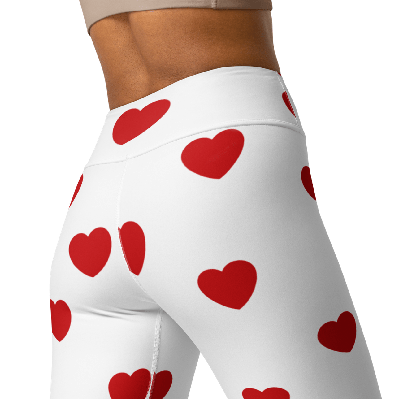 Red Hearts Yoga Leggings
