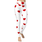 Red Hearts Yoga Leggings